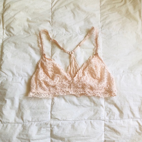 Peach Lace Racerback Bralette - Picture 1 of 3